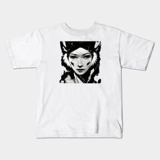 Kitsune portrait Kids T-Shirt